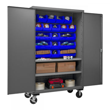 Durham Mfg 2502M-BLP-18-2S Bin Storage Cabinet, 1,000" - Blue Gray