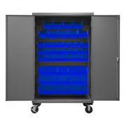Durham Mfg 2502M-BLP-42 Bin Storage Cabinet, 48" Wide - Blue Gray