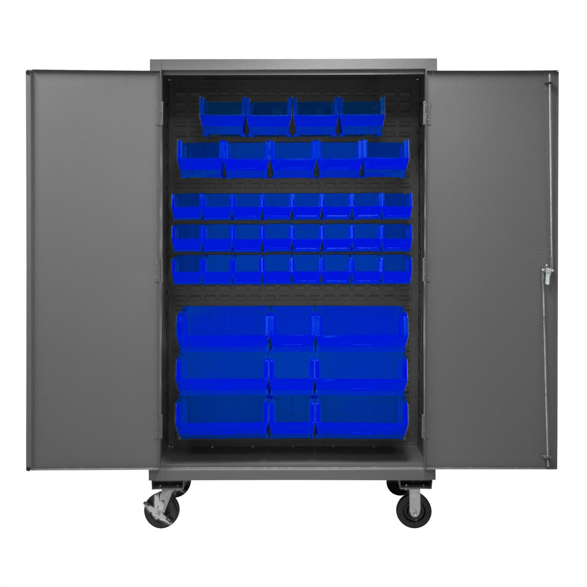 Durham Mfg 2502M-BLP-42 Bin Storage Cabinet, 48" Wide - Blue Gray