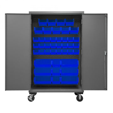 Durham Mfg 2502M-BLP-42 Bin Storage Cabinet, 48" Wide - Blue Gray