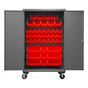 Durham Mfg 2502M-BLP-42 Bin Storage Cabinet, 48" Wide - Gray Red