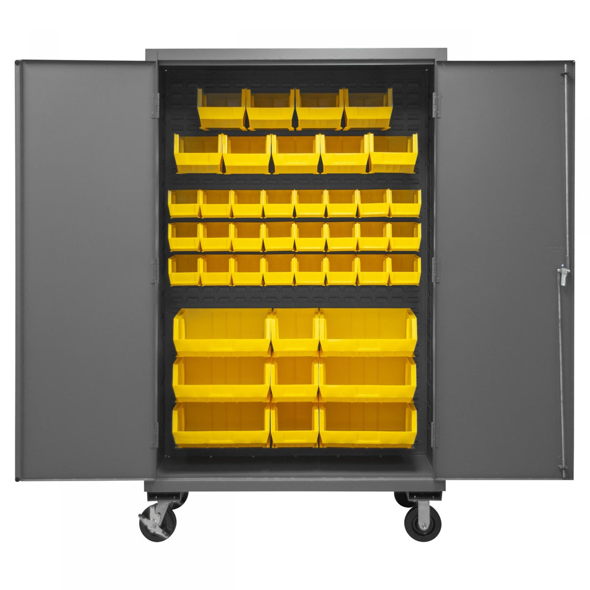 Durham Mfg 2502M-BLP-42 Bin Storage Cabinet, 48" Wide - Gray Yellow