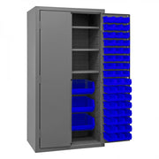 Durham Mfg 2501-BDLP-102-3S Bin Storage Cabinet, 3,750" - Blue Gray