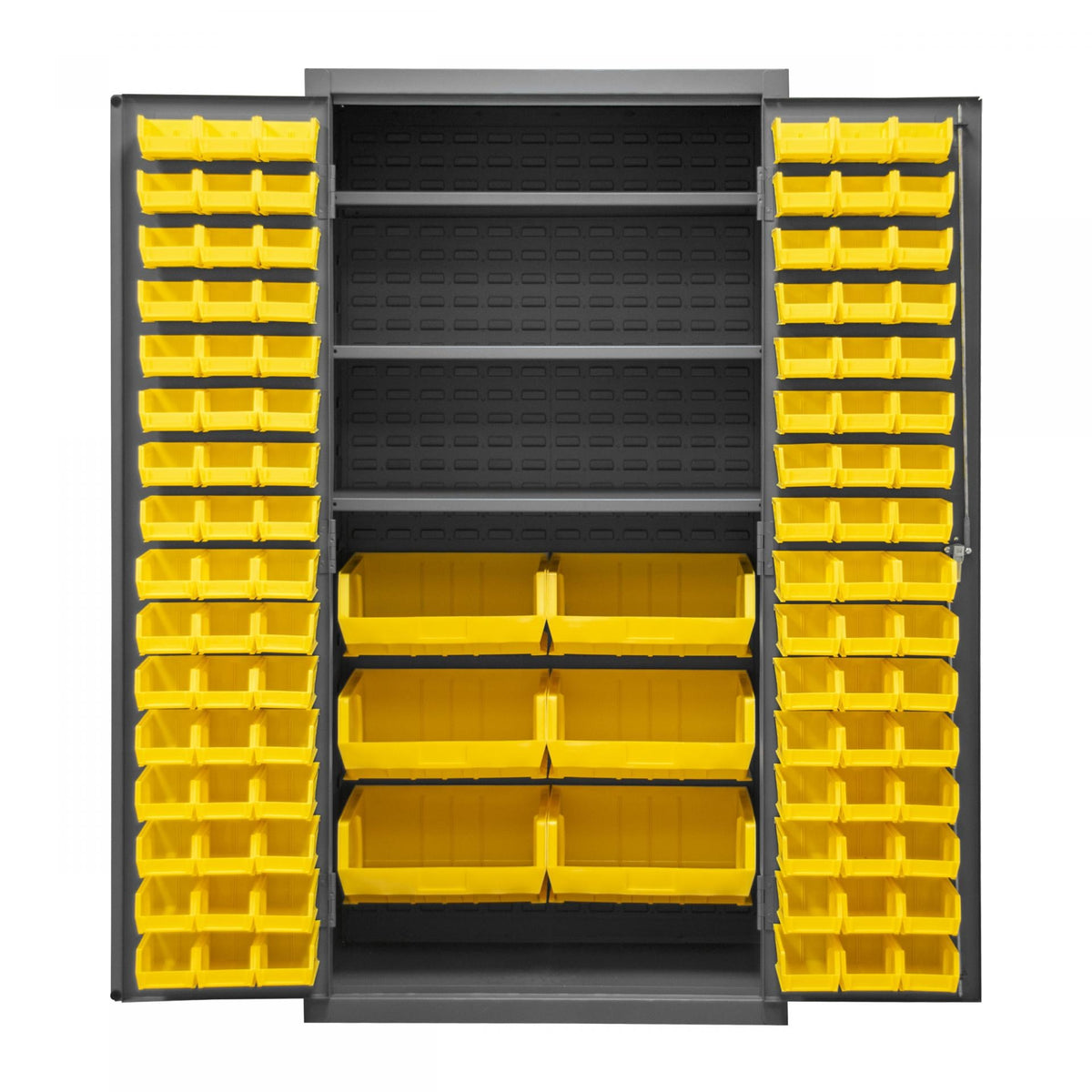 Durham Mfg 2501-BDLP-102-3S Bin Storage Cabinet, 3,750" - Gray Yellow