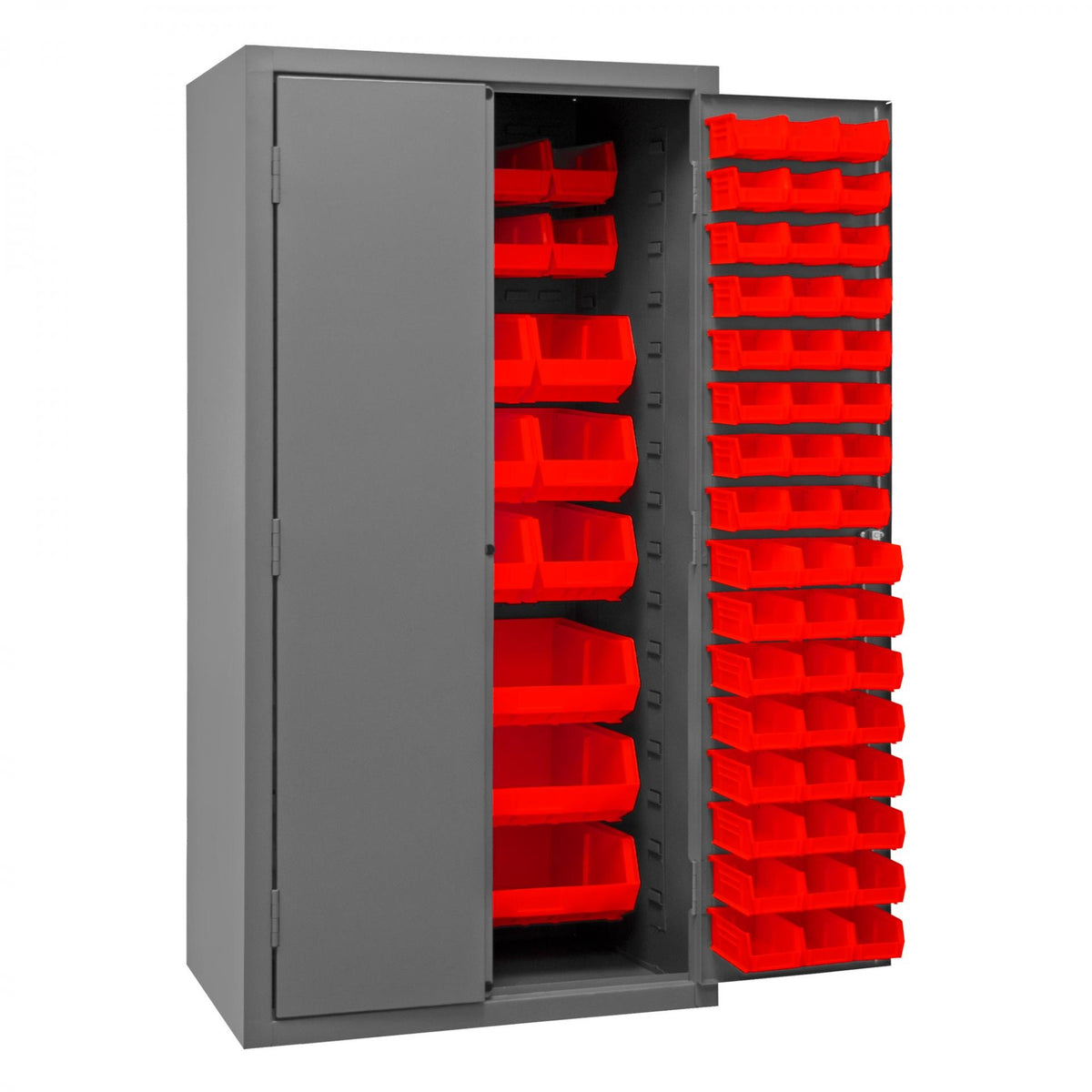 Durham Mfg 2501-BDLP-126 Bin Storage Cabinet, 36" Wide - Gray Red