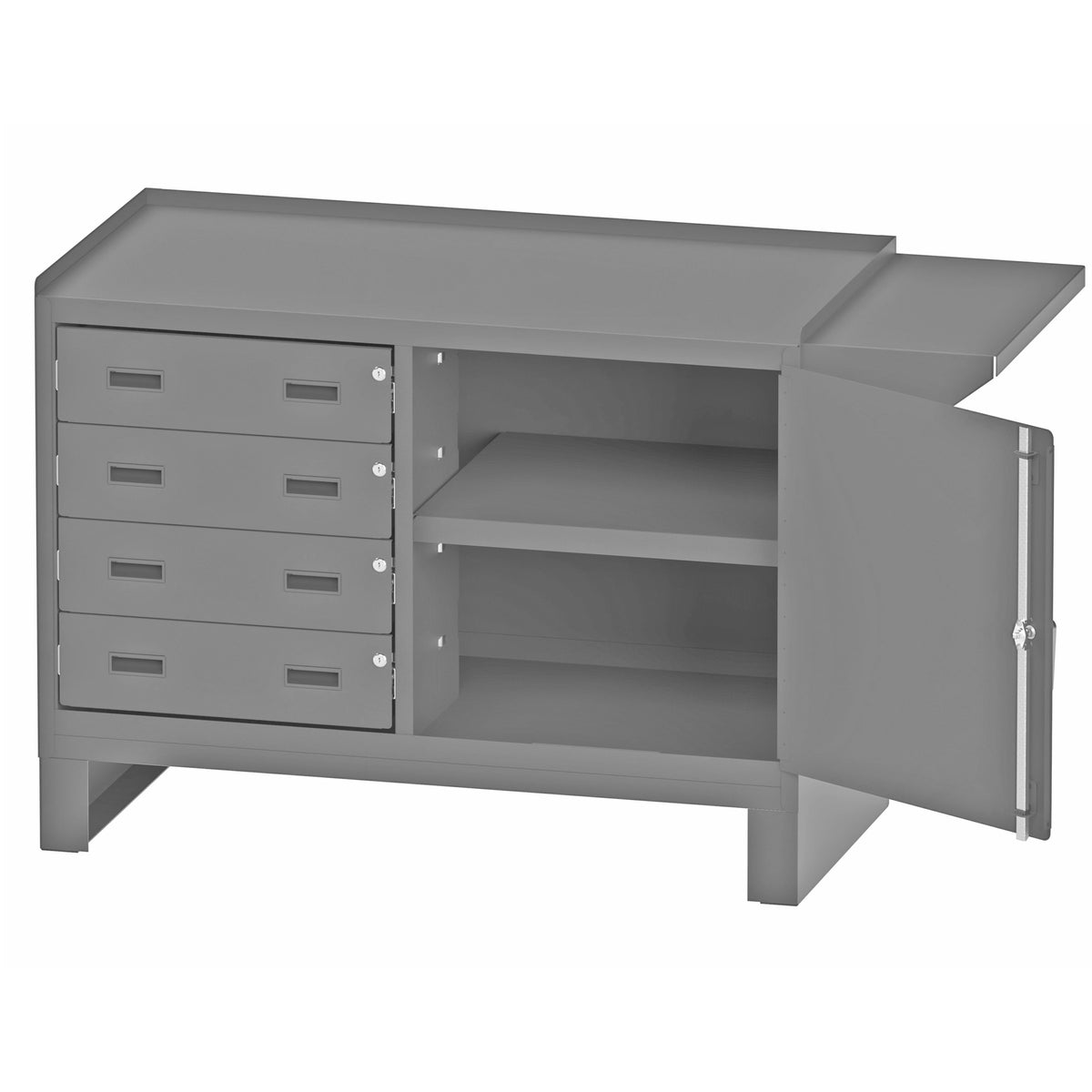 Durham Mfg Metal Door Workstation, 60 1/8" Wide, Gray - 4