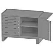 Durham Mfg Metal Door Workstation, 60 1/8" Wide, Gray - 5