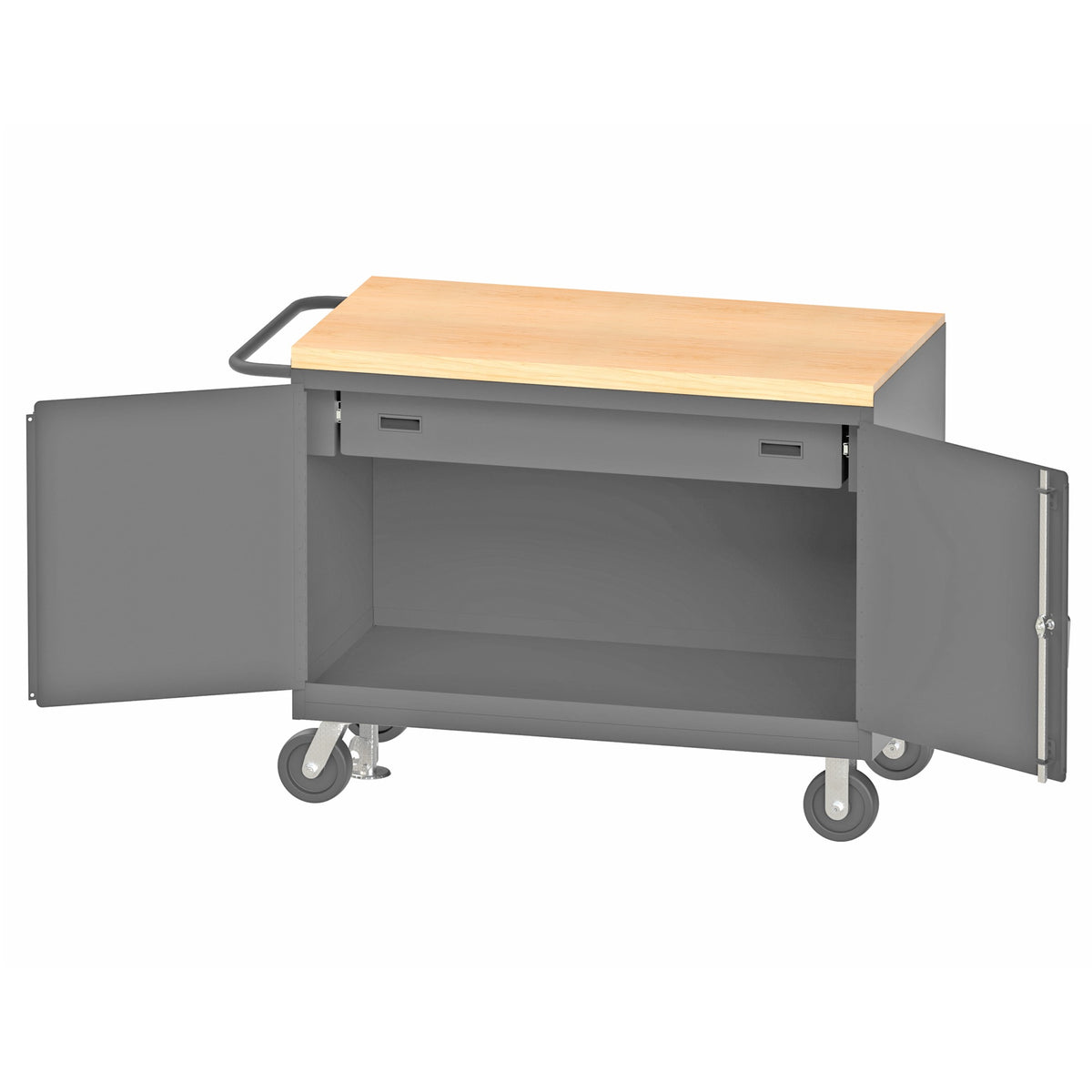 Durham Mfg Metal Workstation, 24 1/4" Wide, Gray - Door 1 Drawer