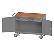 Durham Mfg Metal Workstation, 24 1/4" Wide, Gray - Drawer Hardboard
