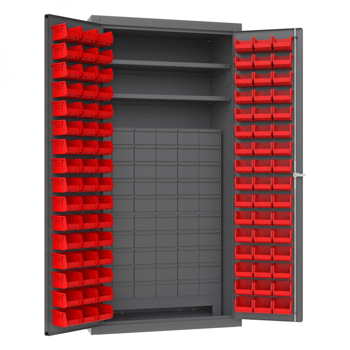 Durham Mfg 3501-DLP-60DR11-96 Bin Storage Cabinet, 36" Wide - Gray Red