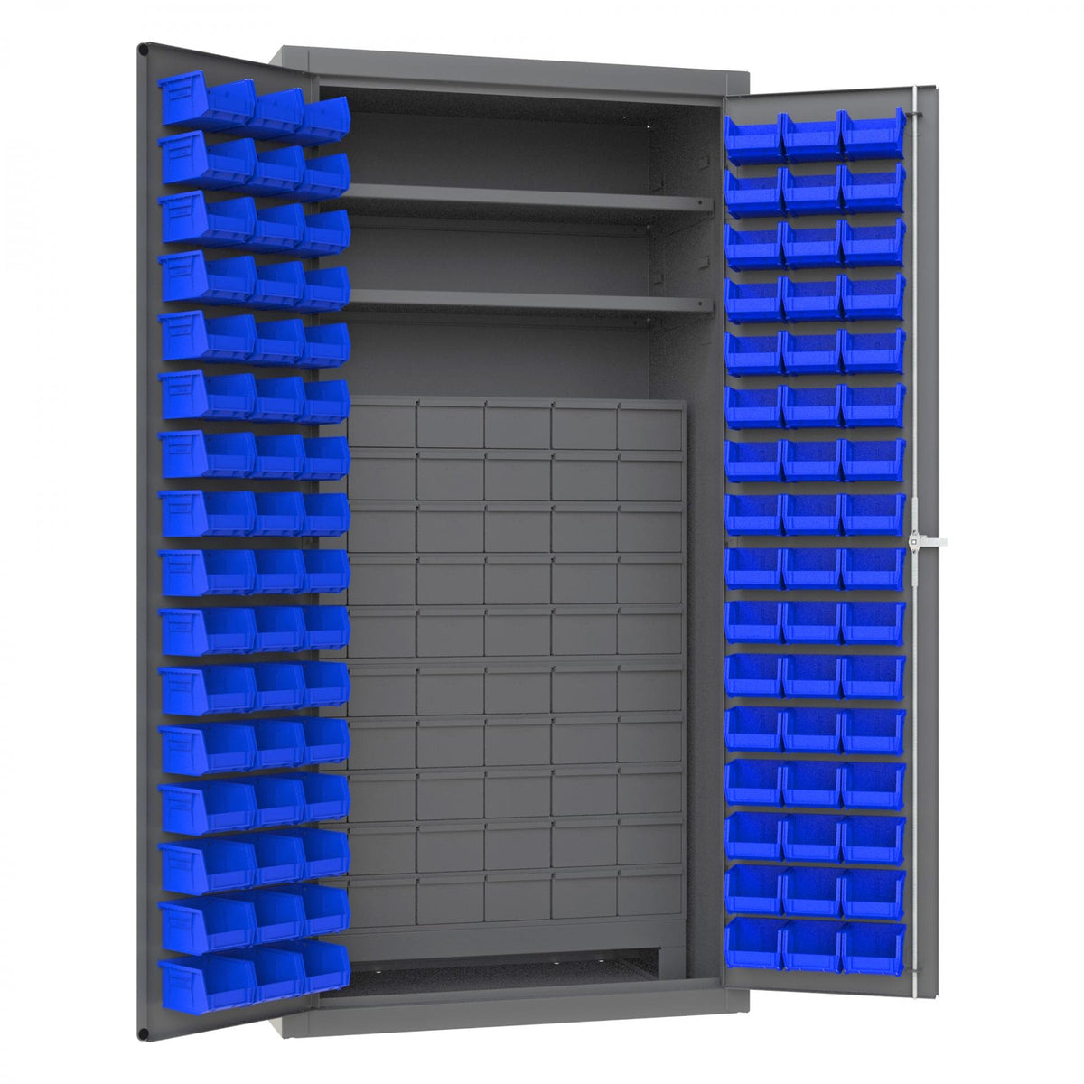 Durham Mfg 3501-DLP-60DR11-96 Bin Storage Cabinet, 36" Wide - Blue Gray