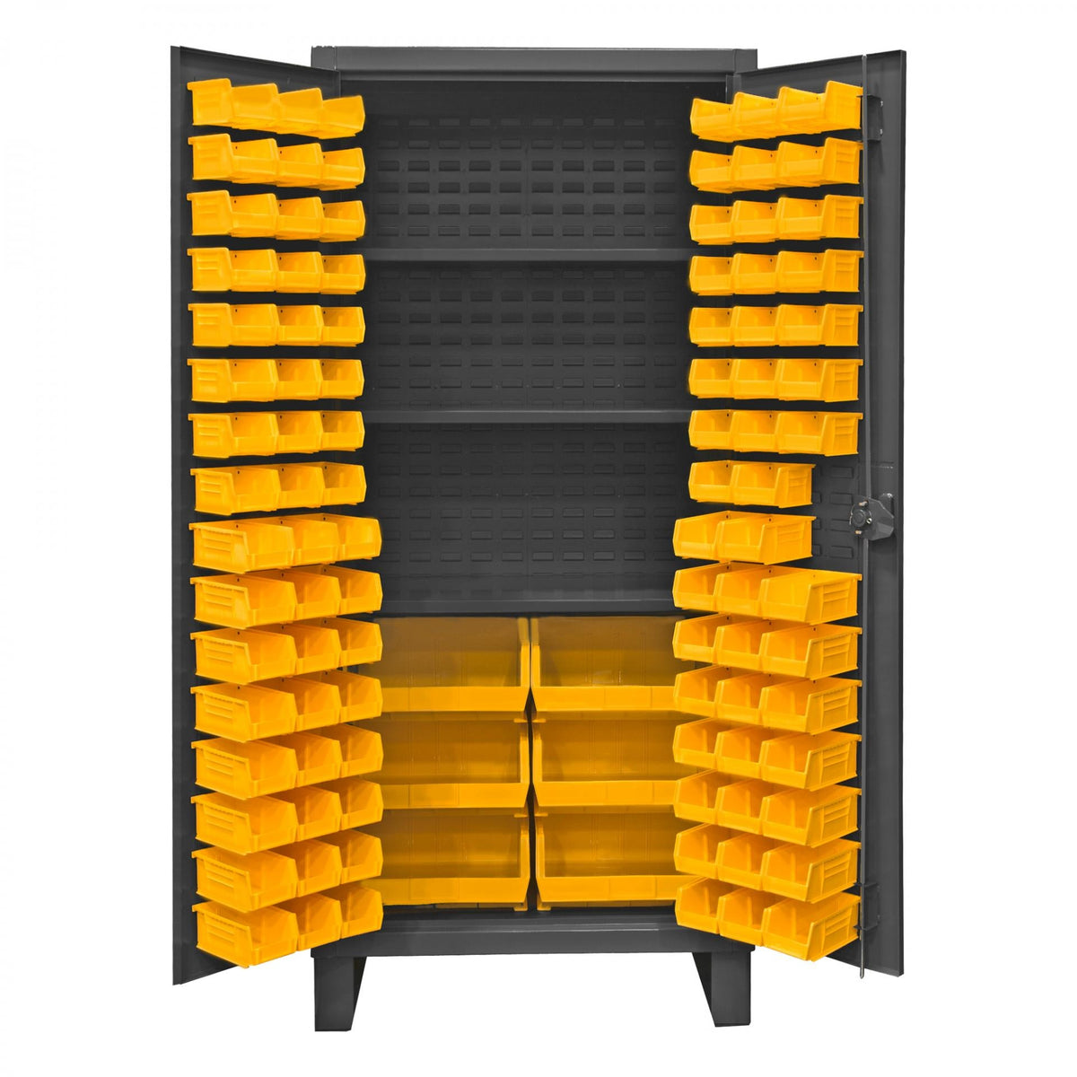 Durham Mfg HDC36-102 Steel Bin Storage Cabinet, 36" Wide - Gray Yellow