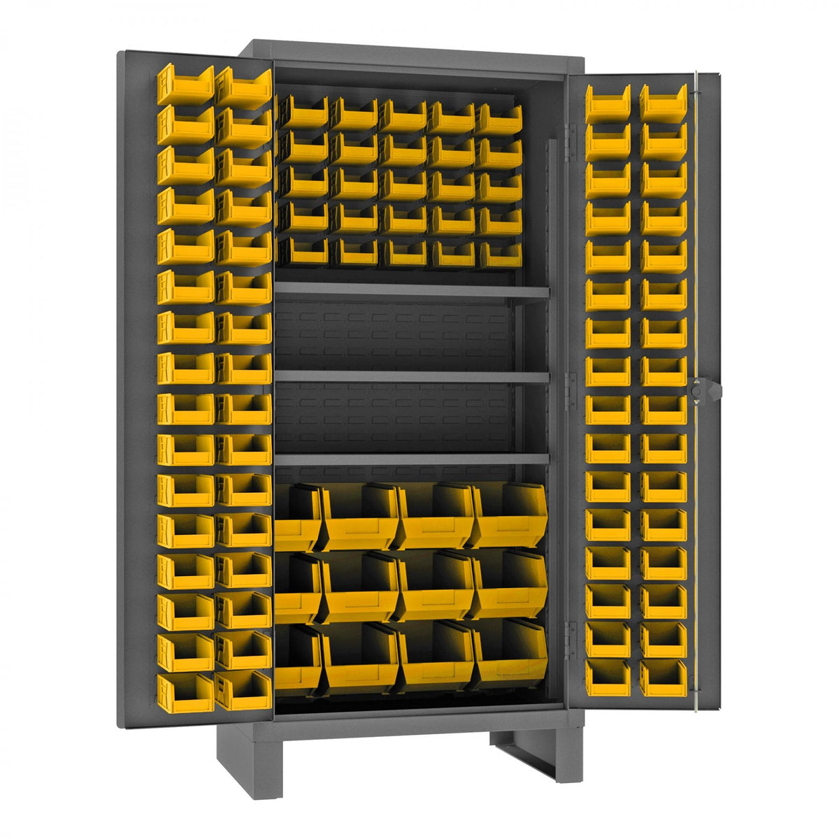 Durham Mfg HDC36-108 Bin Storage Cabinet, 36" Wide - Gray Yellow