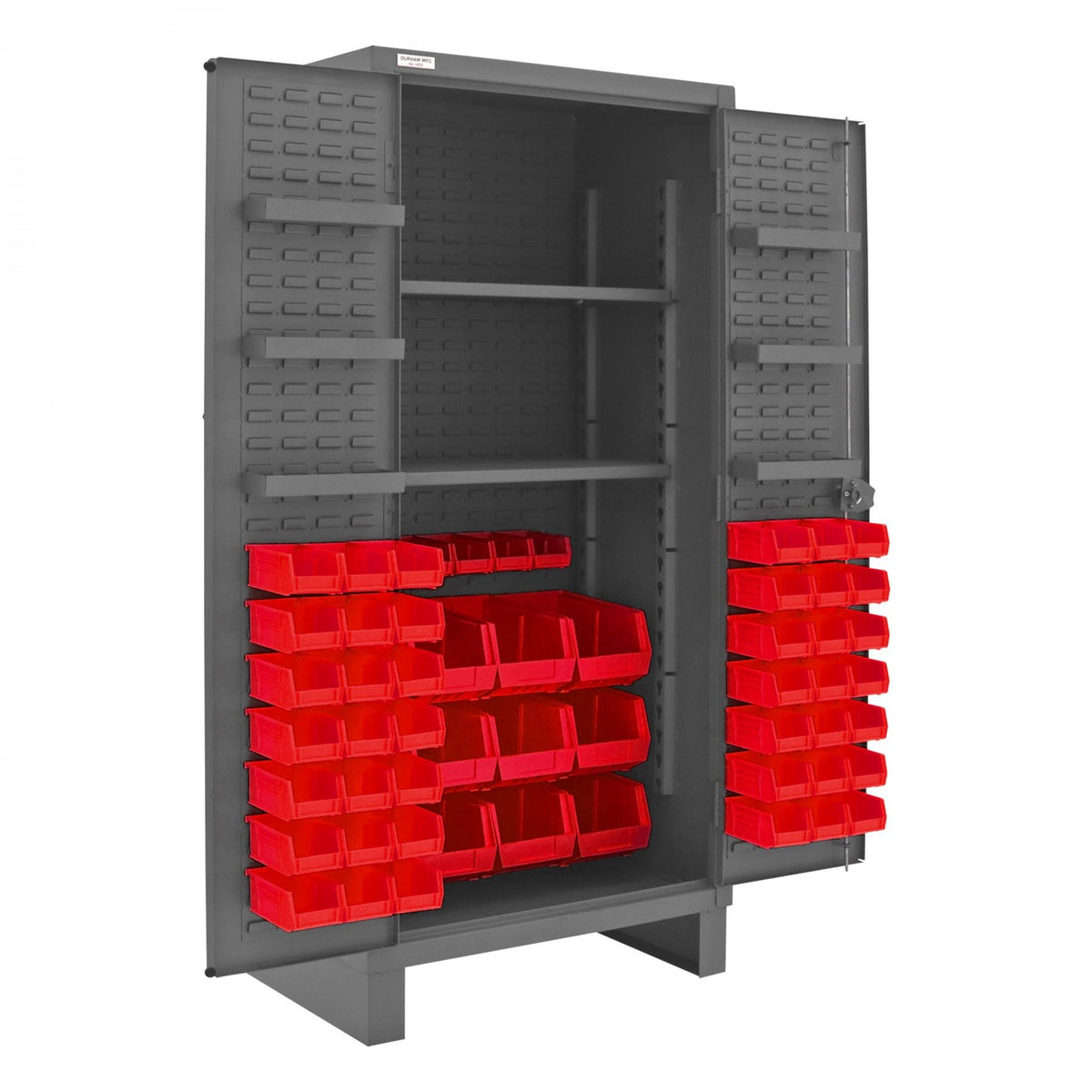 Durham Mfg HDC36-60 Steel Bin Storage Cabinet, 36" Wide - Gray Red