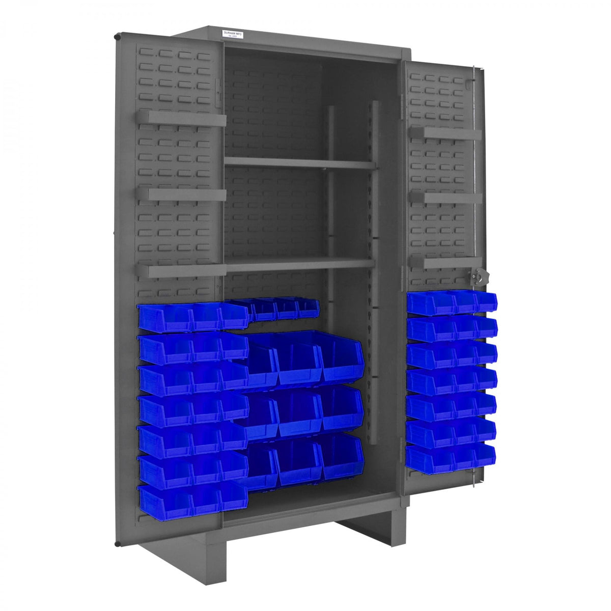 Durham Mfg HDC36-60 Steel Bin Storage Cabinet, 36" Wide - Blue Gray