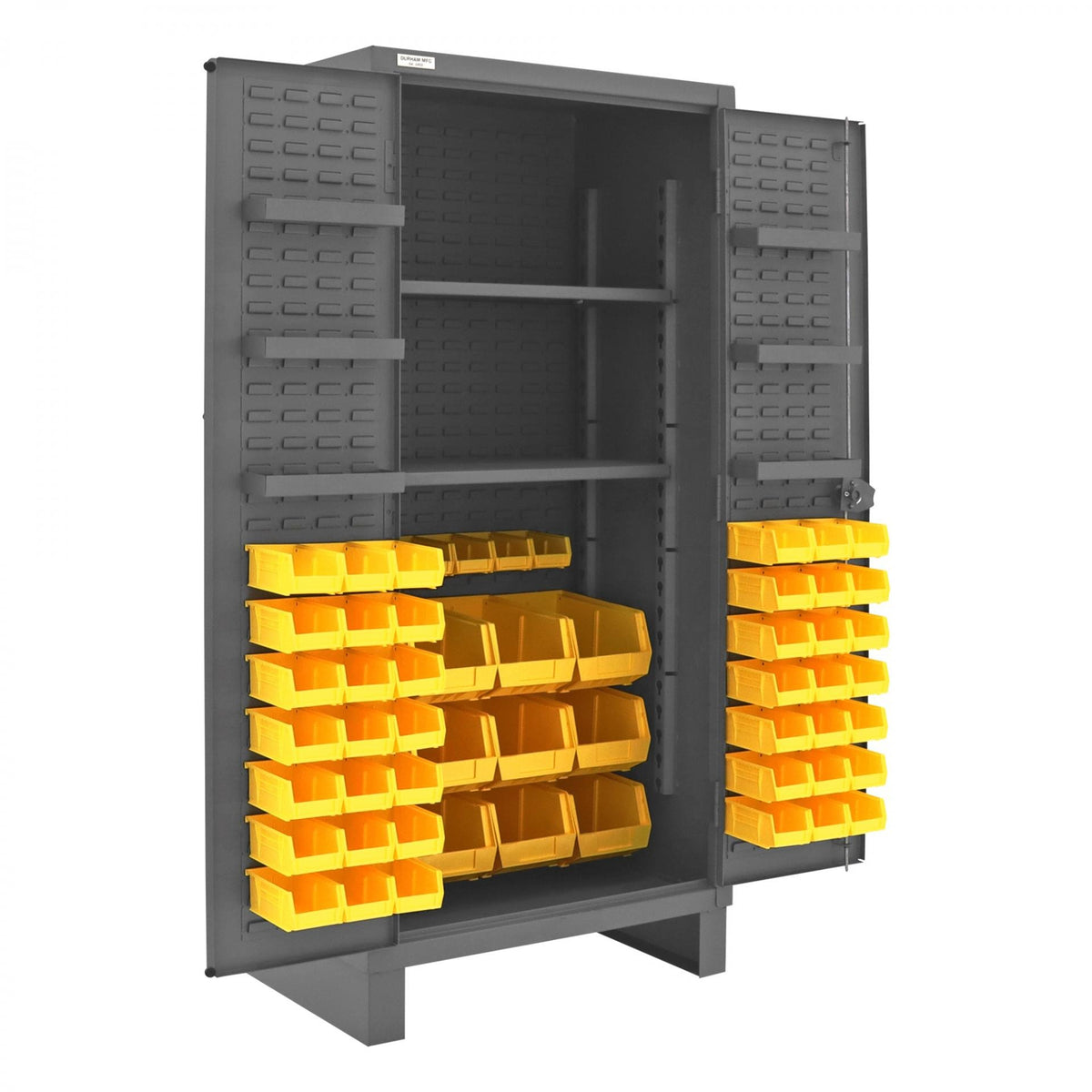 Durham Mfg HDC36-60 Steel Bin Storage Cabinet, 36" Wide - Gray Yellow