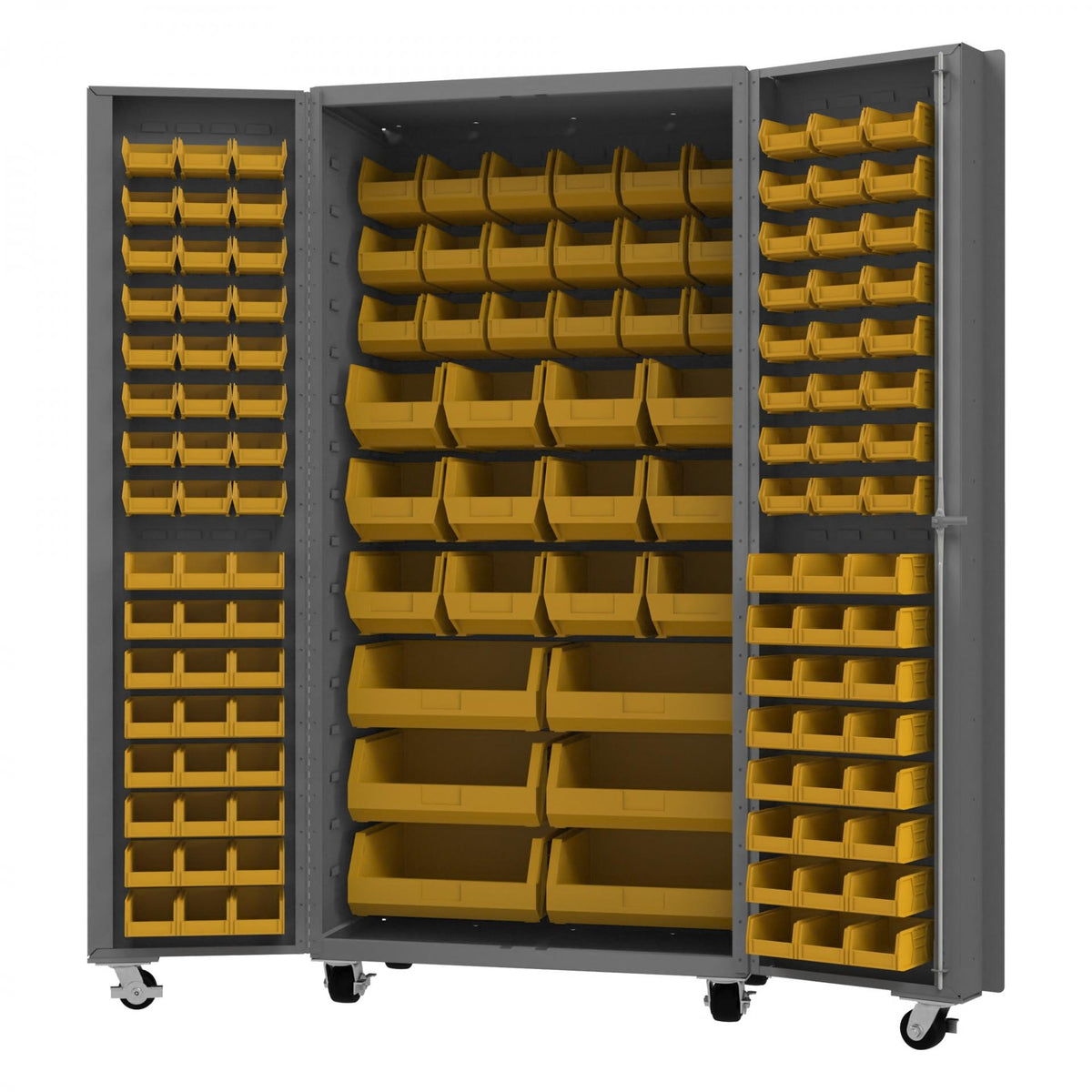 Durham Mfg DCM36-BDLP-132 Bin Storage Cabinet, 36" Wide - Gray Yellow