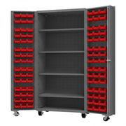 Durham Mfg DCM36-BDLP-96-4S Bin Storage Cabinet, 36" Wide - Gray Red