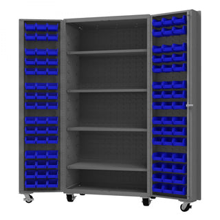 Durham Mfg DCM36-BDLP-96-4S Bin Storage Cabinet, 36" Wide - Blue Gray