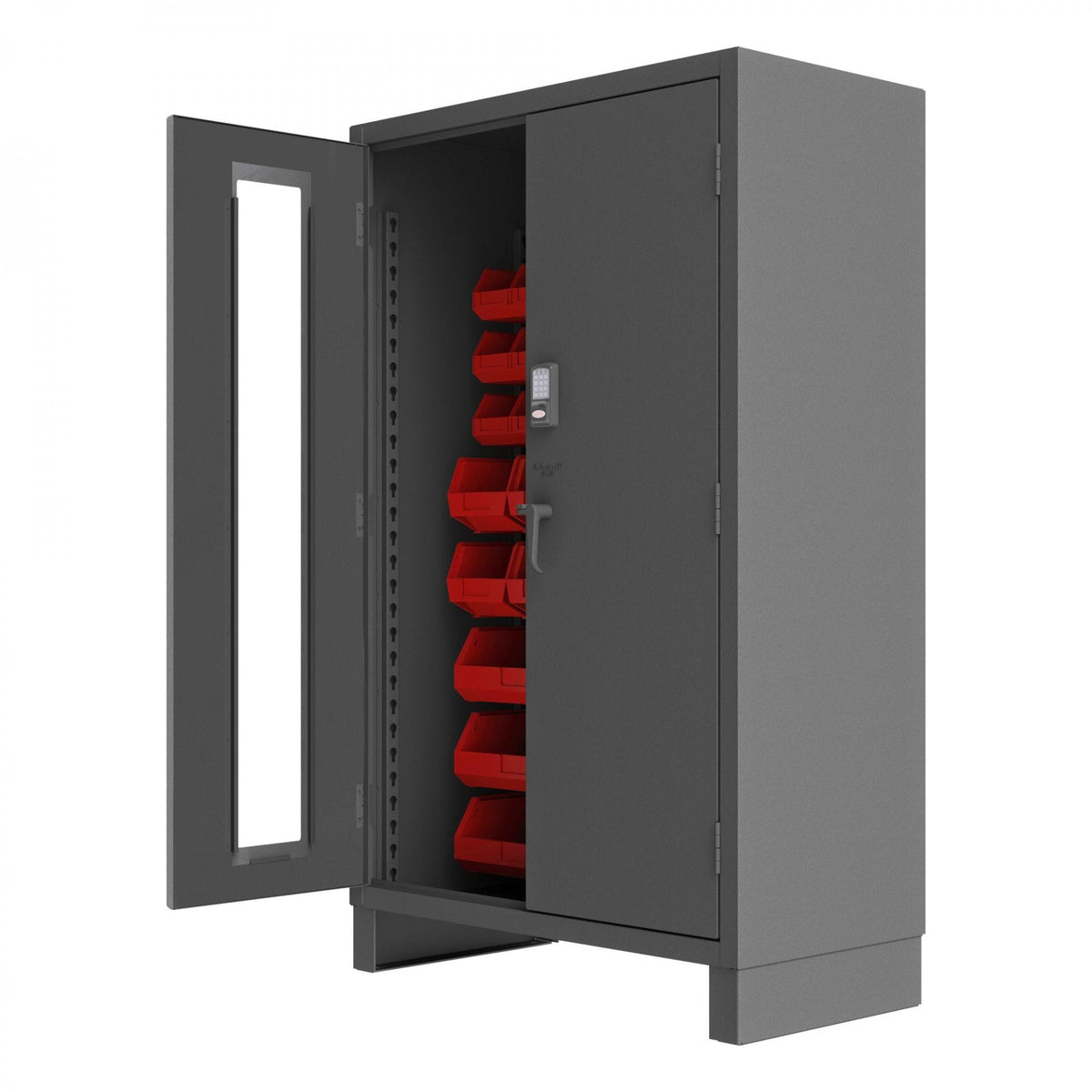 Durham Mfg 3703CXC-42B Bin Storage Cabinet, 48" Wide - Gray Red