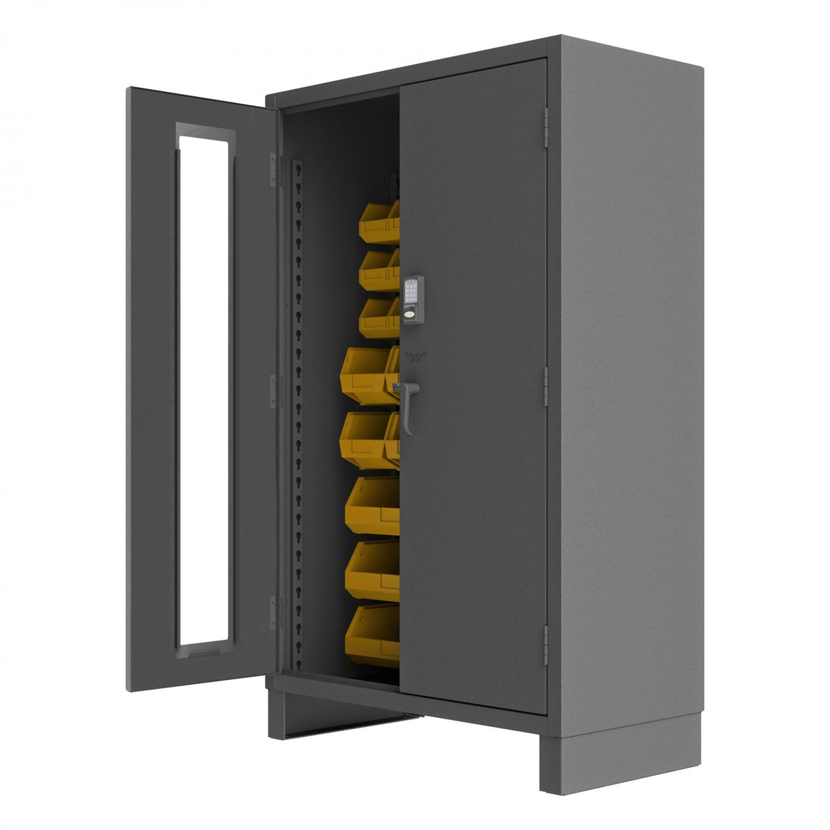 Durham Mfg 3703CXC-42B Bin Storage Cabinet, 48" Wide - Gray Yellow