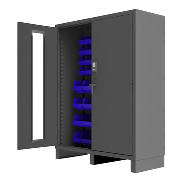 Durham Mfg 3704CXC-54B Bin Storage Cabinet, 60" Wide - Blue Gray