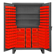 Durham Mfg HDC48-134 Bin Storage Cabinet, 48" Wide - Gray Red