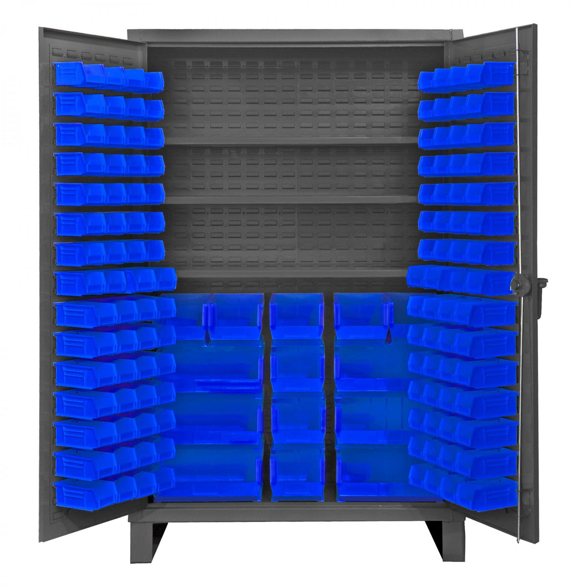 Durham Mfg HDC48-134 Bin Storage Cabinet, 48" Wide - Blue Gray