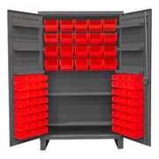 Durham Mfg HDC48-84 Steel Bin Storage Cabinet, 48" Wide - Gray Red