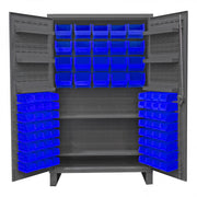 Durham Mfg HDC48-84 Steel Bin Storage Cabinet, 48" Wide - Blue Gray