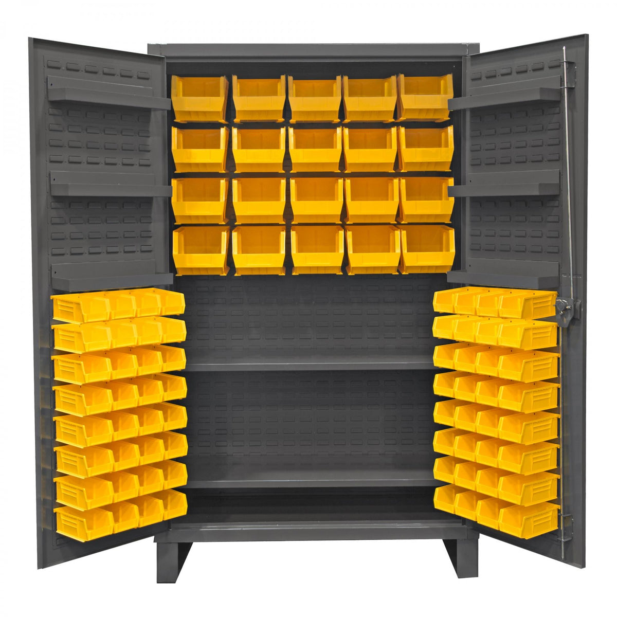 Durham Mfg HDC48-84 Steel Bin Storage Cabinet, 48" Wide - Gray Yellow
