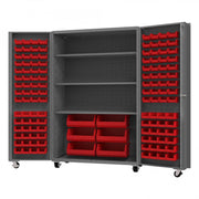 Durham Mfg DCM48-BDLP-126-3S Bin Storage Cabinet, 48" Wide - Gray Red