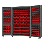 Durham Mfg DCM48-BDLP-168 Bin Storage Cabinet, 48" Wide - Gray Red