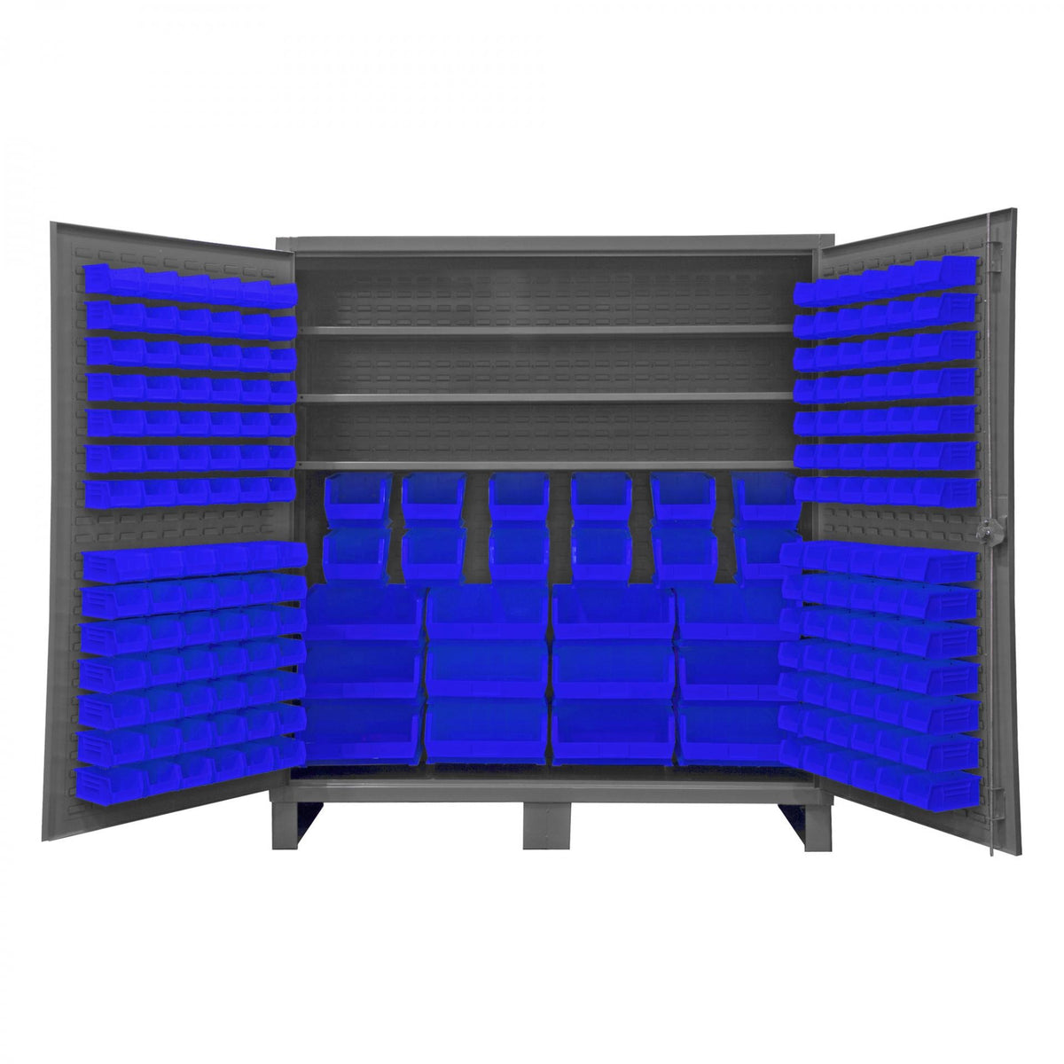 Durham Mfg HDC72-192 Steel Bin Storage Cabinet, 72" Wide - Blue Gray