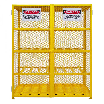 Durham Mfg EGCC16-SC-50 Gas Cylinder Cabinet, 16 Gas Cylinders, Yellow - Default Title