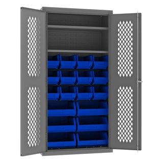 Durham Mfg EMDC-361872-18B-2S Bin Storage Cabinet, 2,500" - Blue Gray