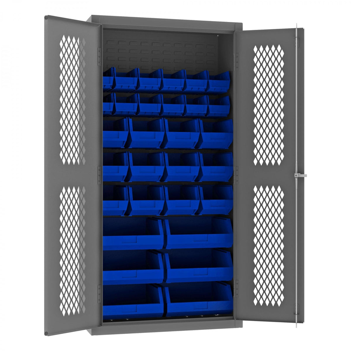 Durham Mfg EMDC-361872-30B Bin Storage Cabinet, 36" Wide - Blue Gray