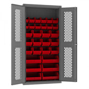Durham Mfg EMDC-361872-30B Bin Storage Cabinet, 36" Wide - Gray Red