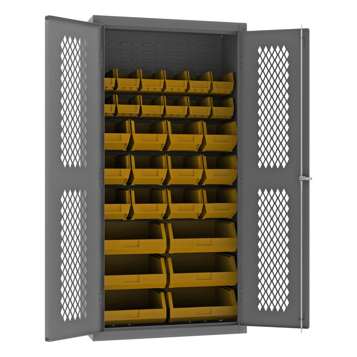Durham Mfg EMDC-361872-30B Bin Storage Cabinet, 36" Wide - Gray Yellow