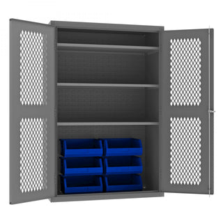 Durham Mfg EMDC-482472-6B-3S Bin Storage Cabinet, 2,250" - Blue Gray