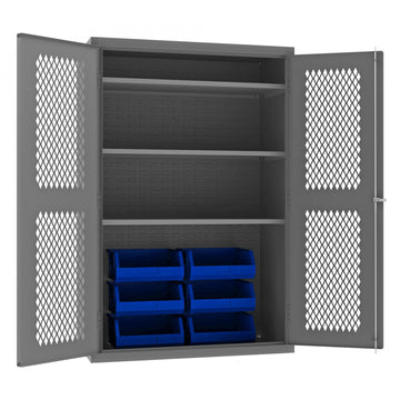 Durham Mfg EMDC-482472-6B-3S Bin Storage Cabinet, 2,250" - Blue Gray