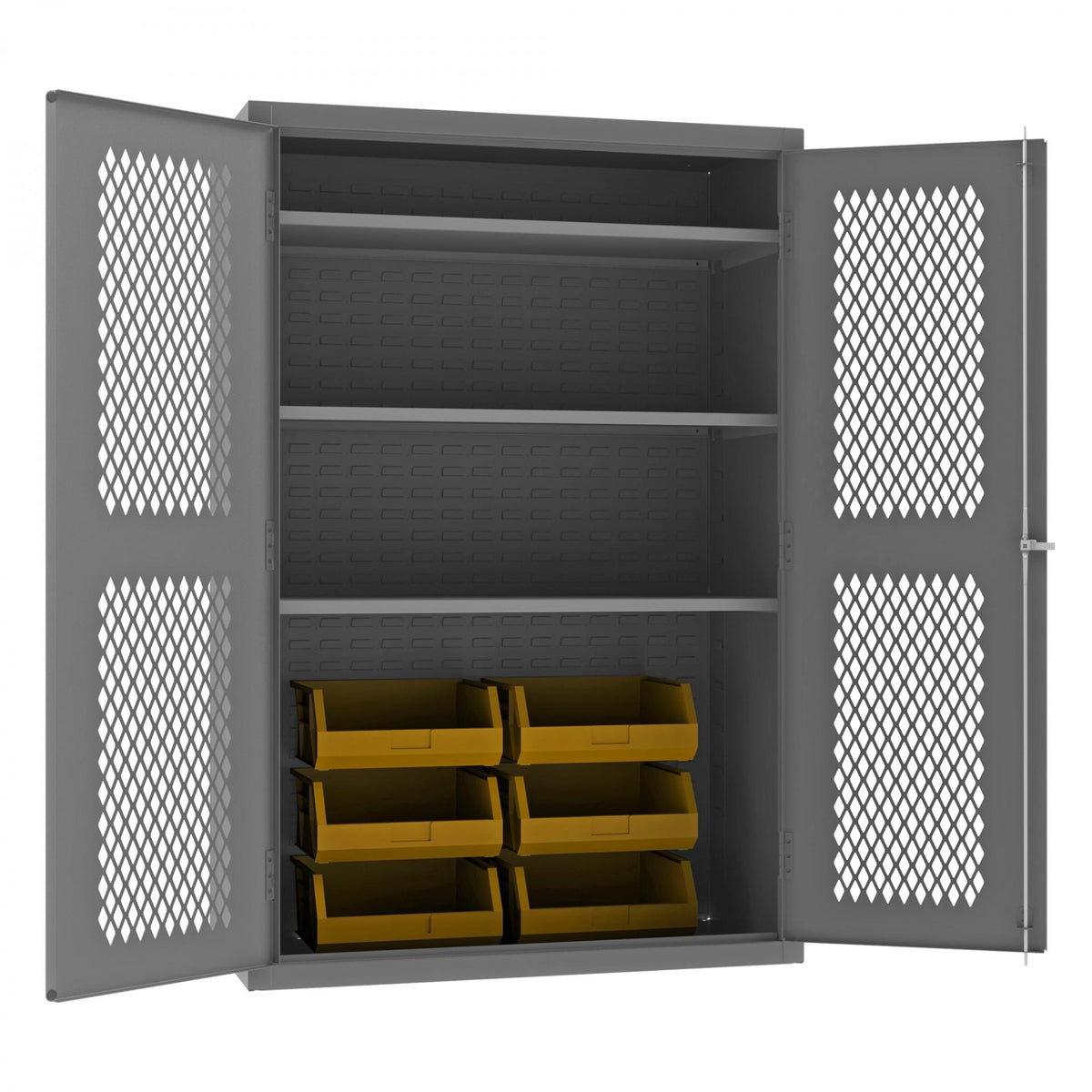 Durham Mfg EMDC-482472-6B-3S Bin Storage Cabinet, 2,250" - Gray Yellow
