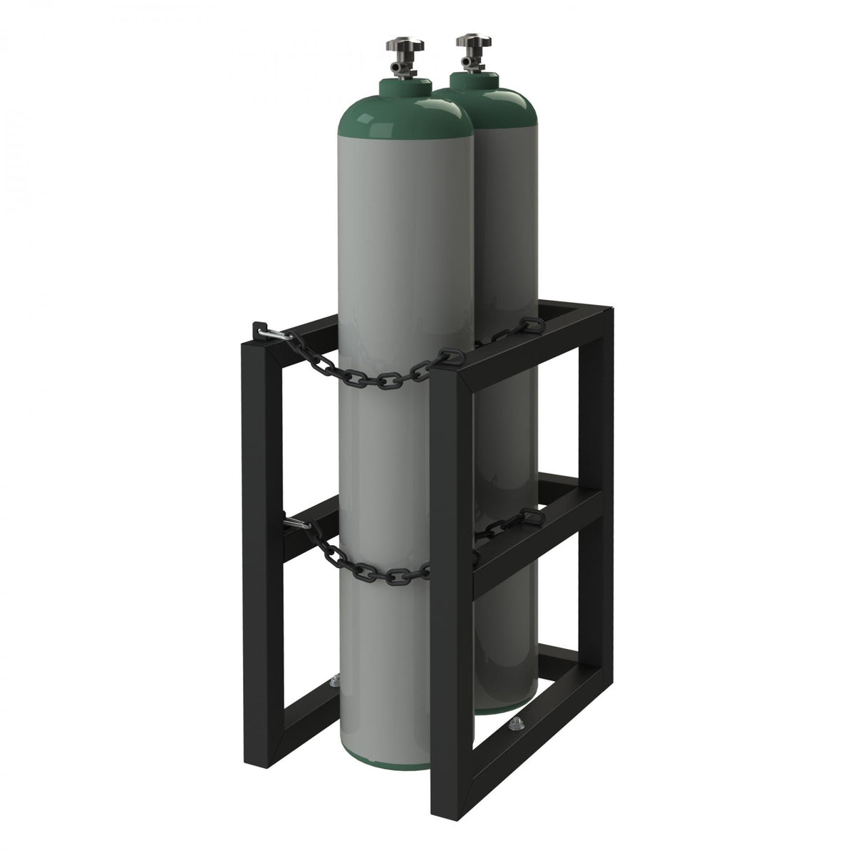 Durham Mfg GCRV Rack, 16" Wide, Black - 2 Gas Cylinders