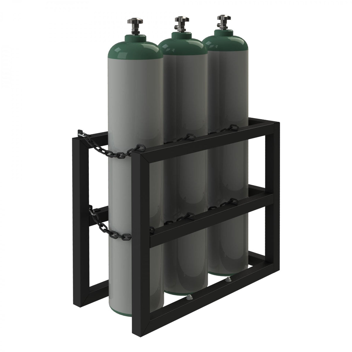 Durham Mfg GCRV Rack, 16" Wide, Black - 3 Gas Cylinders