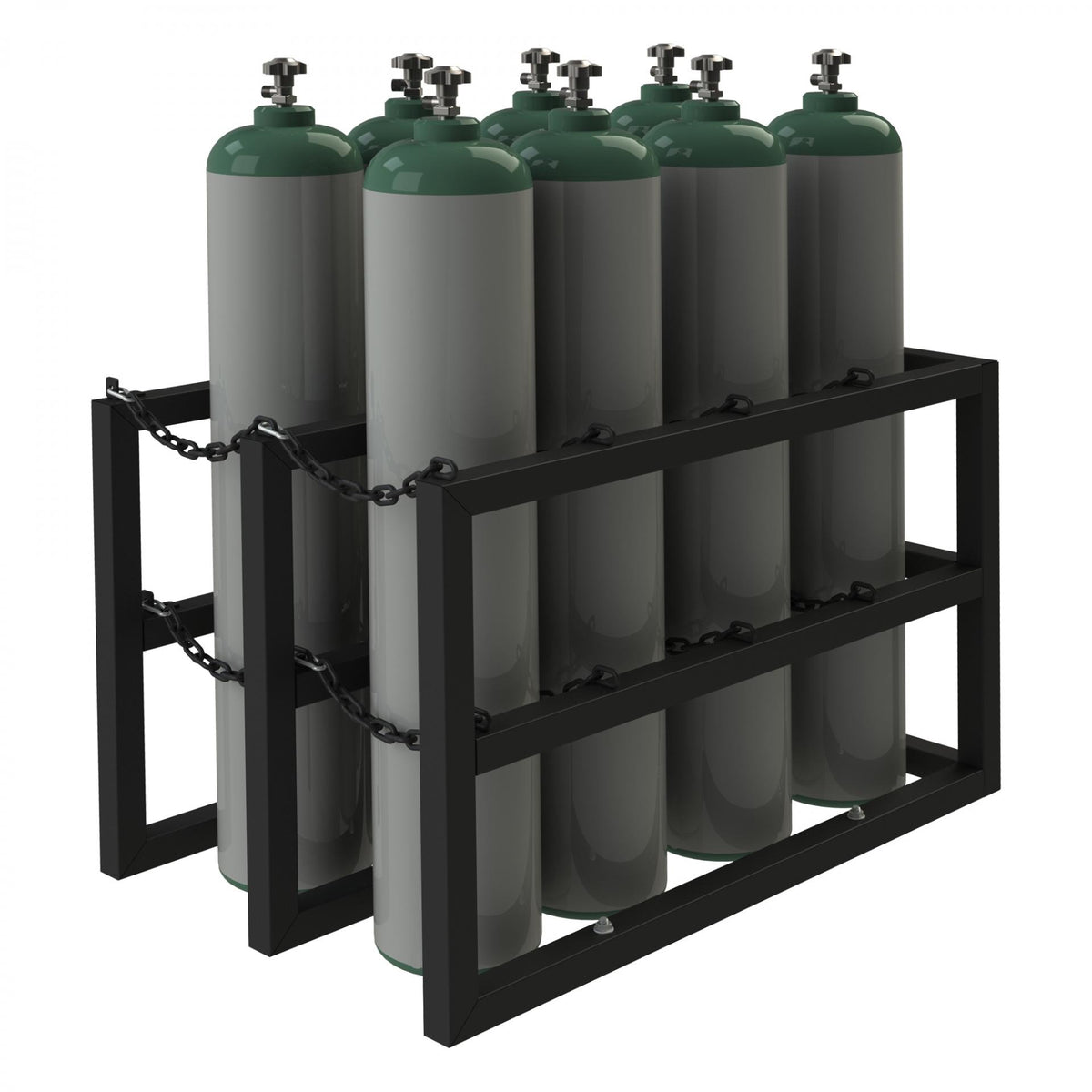Durham Mfg GCRV Rack, 30" Wide, Black - 8 Gas Cylinders