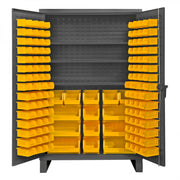Durham Mfg HDC48-134 Bin Storage Cabinet, 48" Wide - Gray Yellow