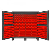 Durham Mfg HDC72-240 Bin Storage Cabinet, 72" Wide - Gray Red