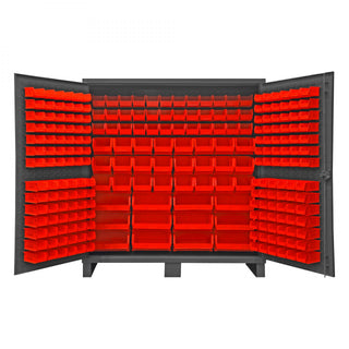 Durham Mfg HDC72-240 Bin Storage Cabinet, 72" Wide - Gray Red