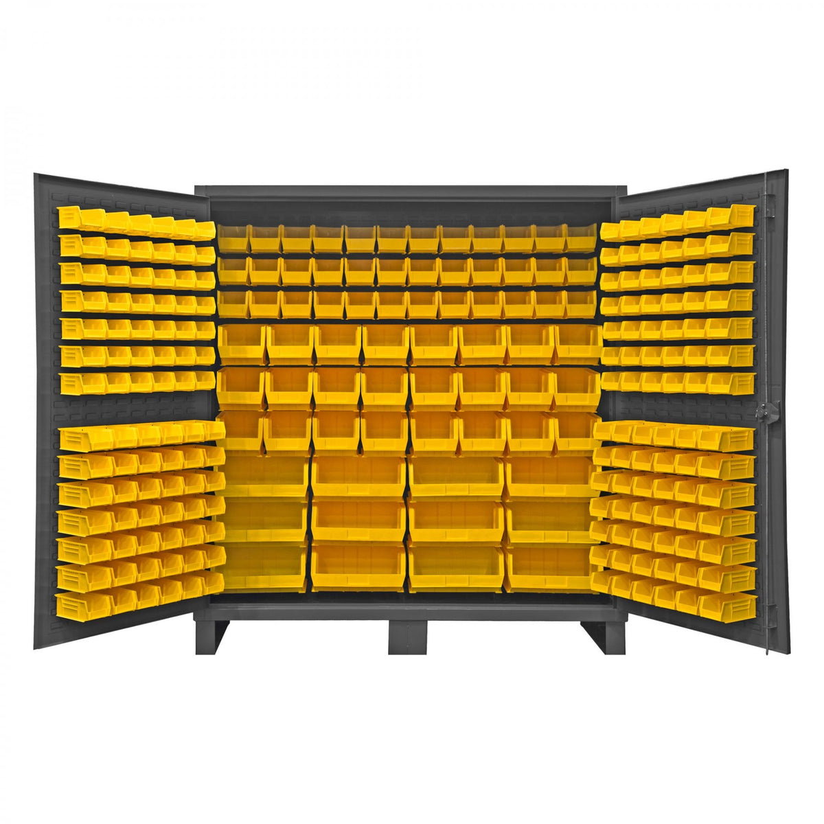 Durham Mfg HDC72-240 Bin Storage Cabinet, 72" Wide - Gray Yellow
