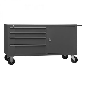 Durham Mfg MBC-3060-95 Shelf Mobile Workstation, 30" x 60", Gray - Default Title
